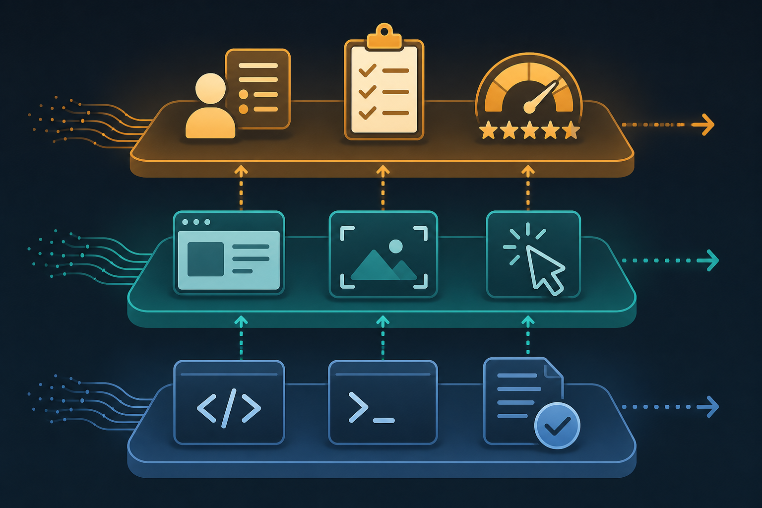 Three tiers of agent verification signals: tooling, behavioral, review