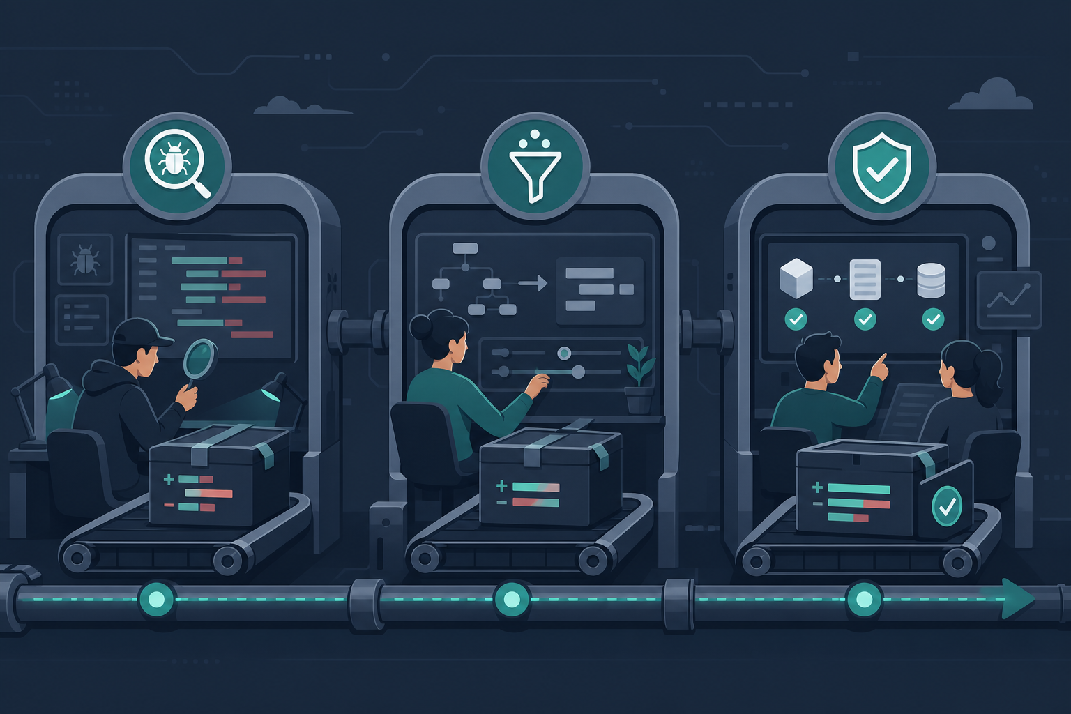 Chained verification skills as a pipeline