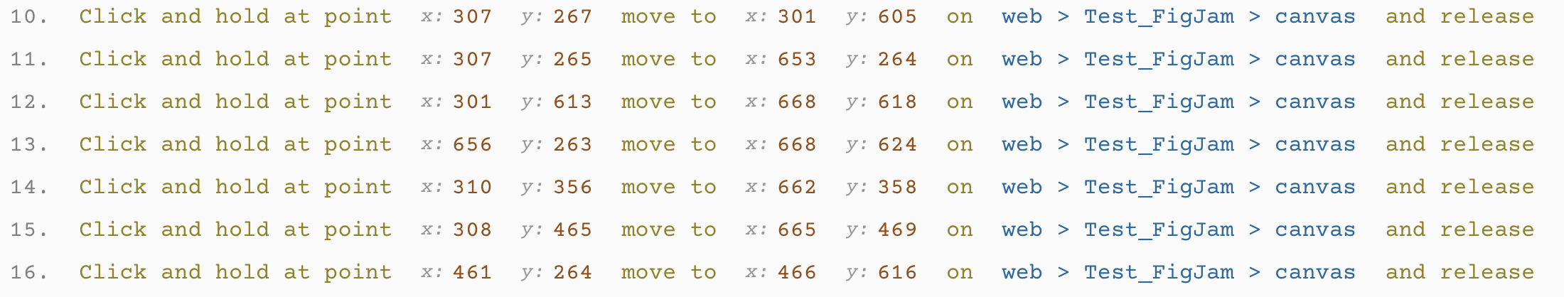 DevAssure's recorder creates click actions