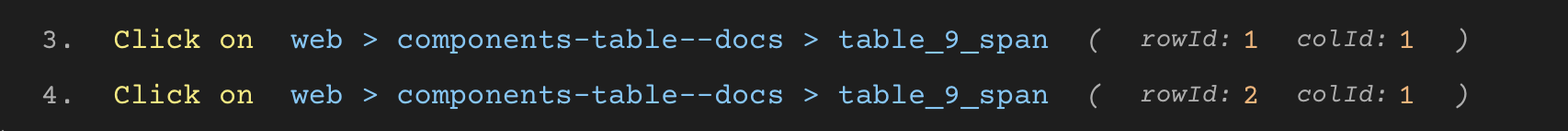 DevAssure dynamic locators for table references