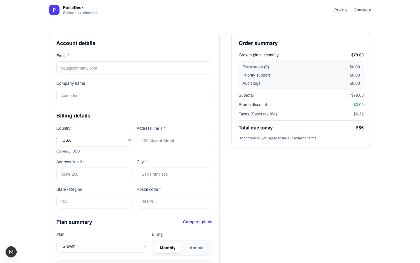 Application being tested